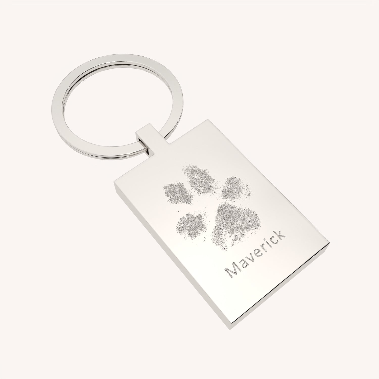 Rectangle Paw / Nose Print Keepsake Keyring
