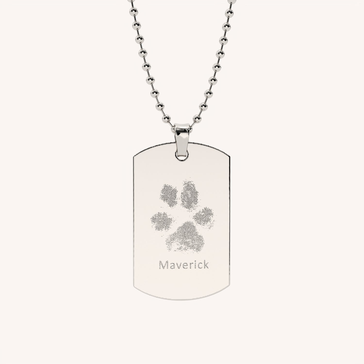 Mens Paw / Nose Print Dog Tag Necklace