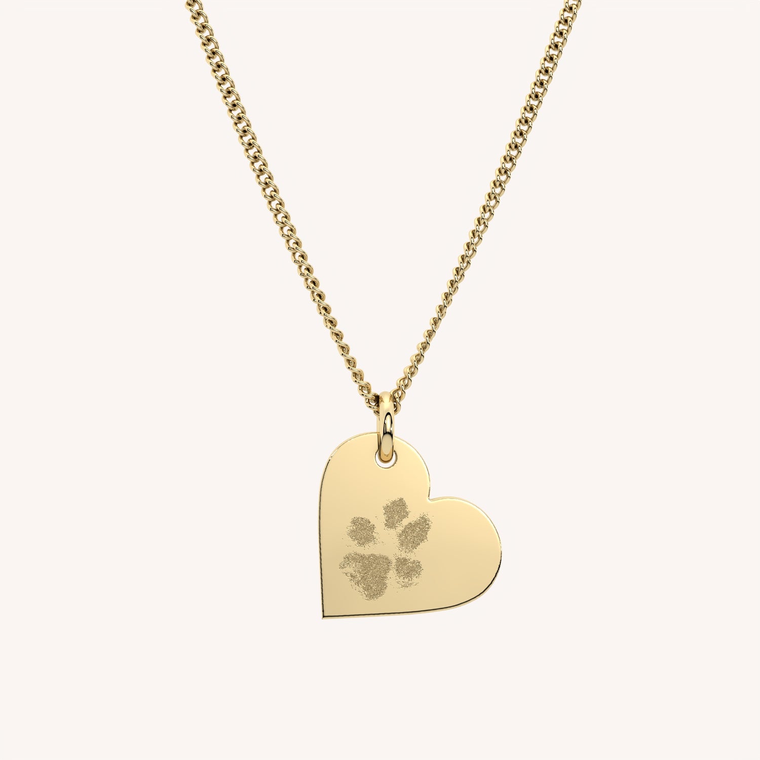 Florence Heart Gold Paw / Nose Print Necklace