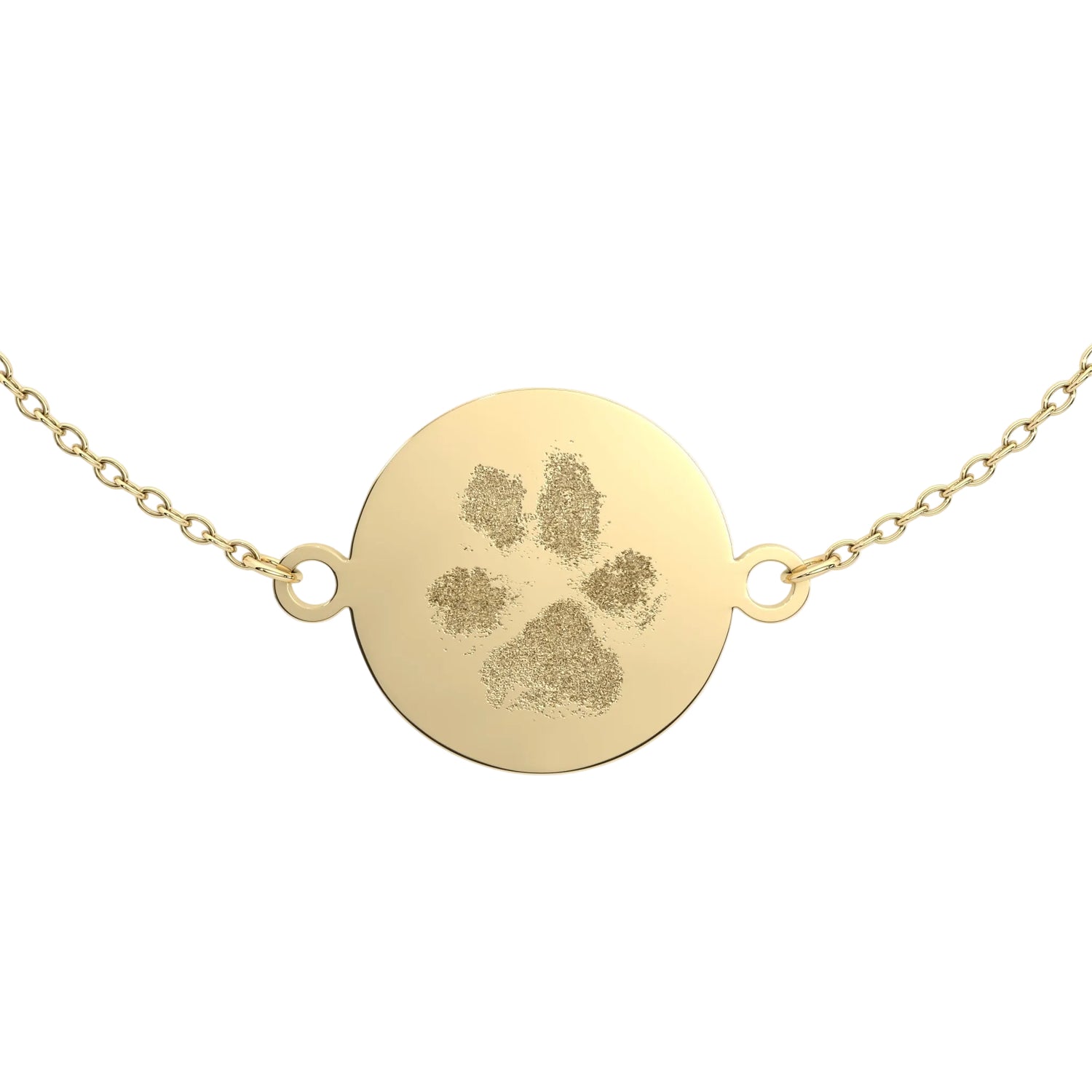 Freya Disc Gold Paw / Nose Print Chain Bracelet