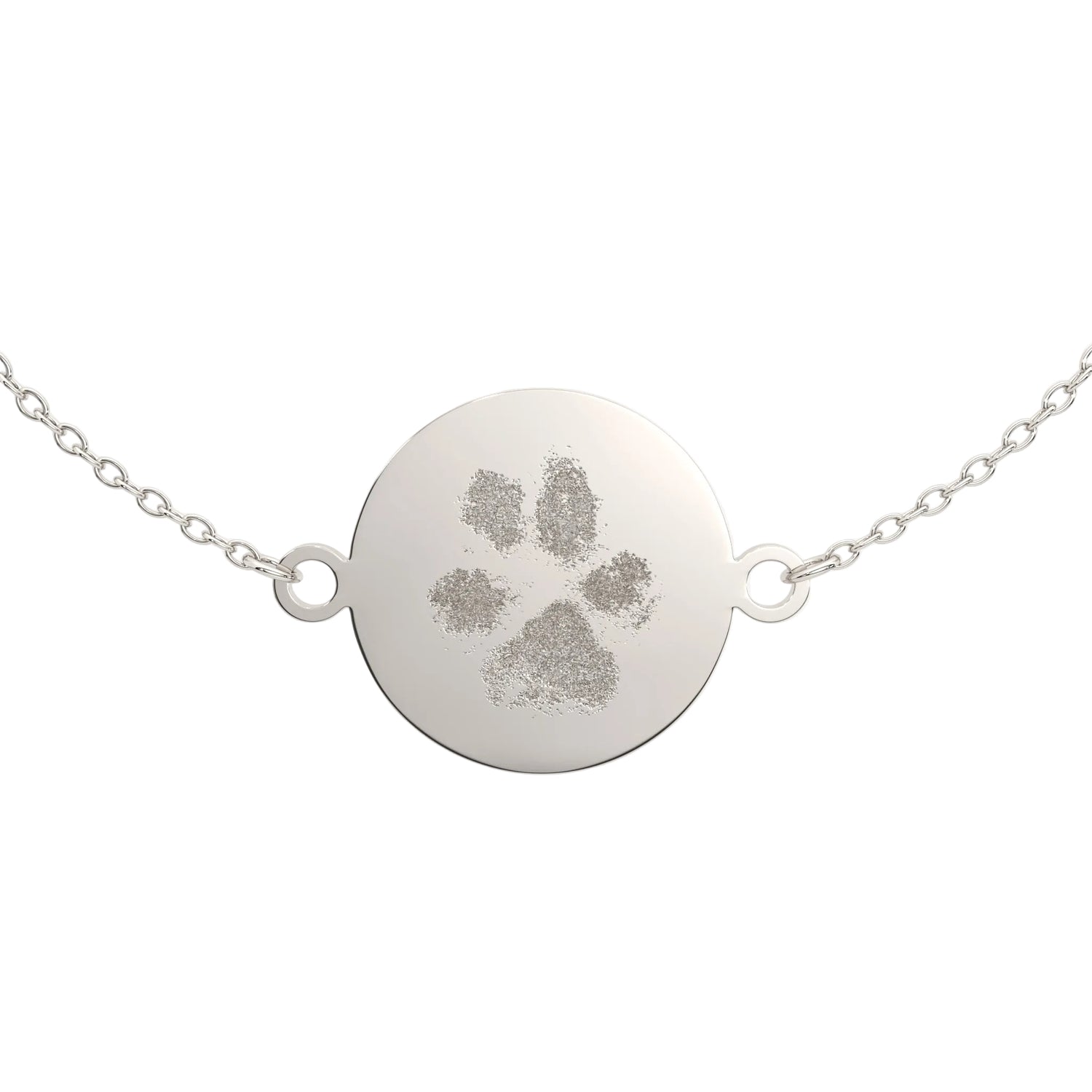 Freya Disc Silver Paw / Nose Print Chain Bracelet