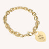 Lucy Heart Gold Paw / Nose Print Link Bracelet
