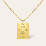 Jessica Rectangle Paw / Nose Print Necklace