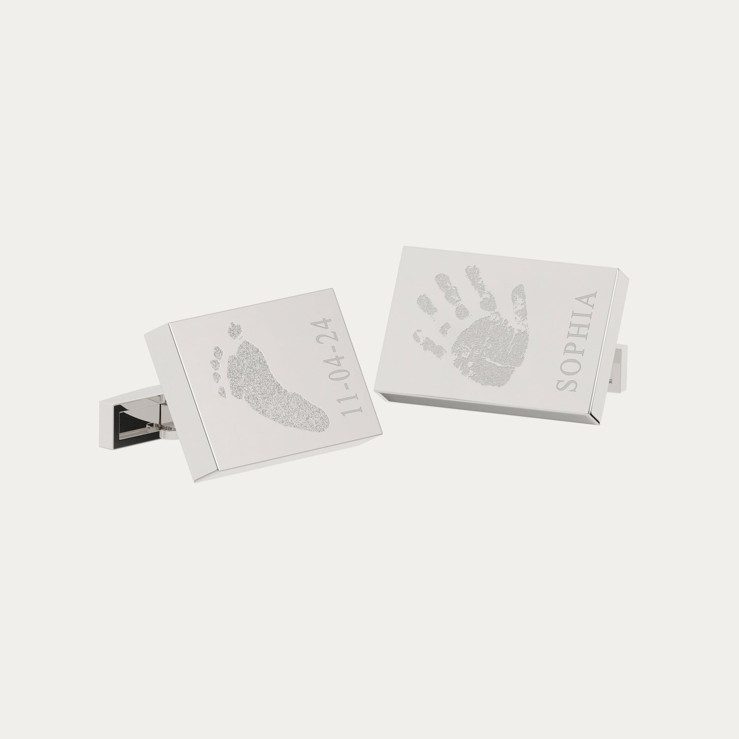 Rectangle Handprint / Footprint Cufflinks