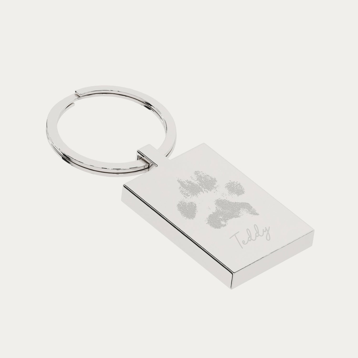 Rectangle Paw / Nose Print Keepsake Keyring