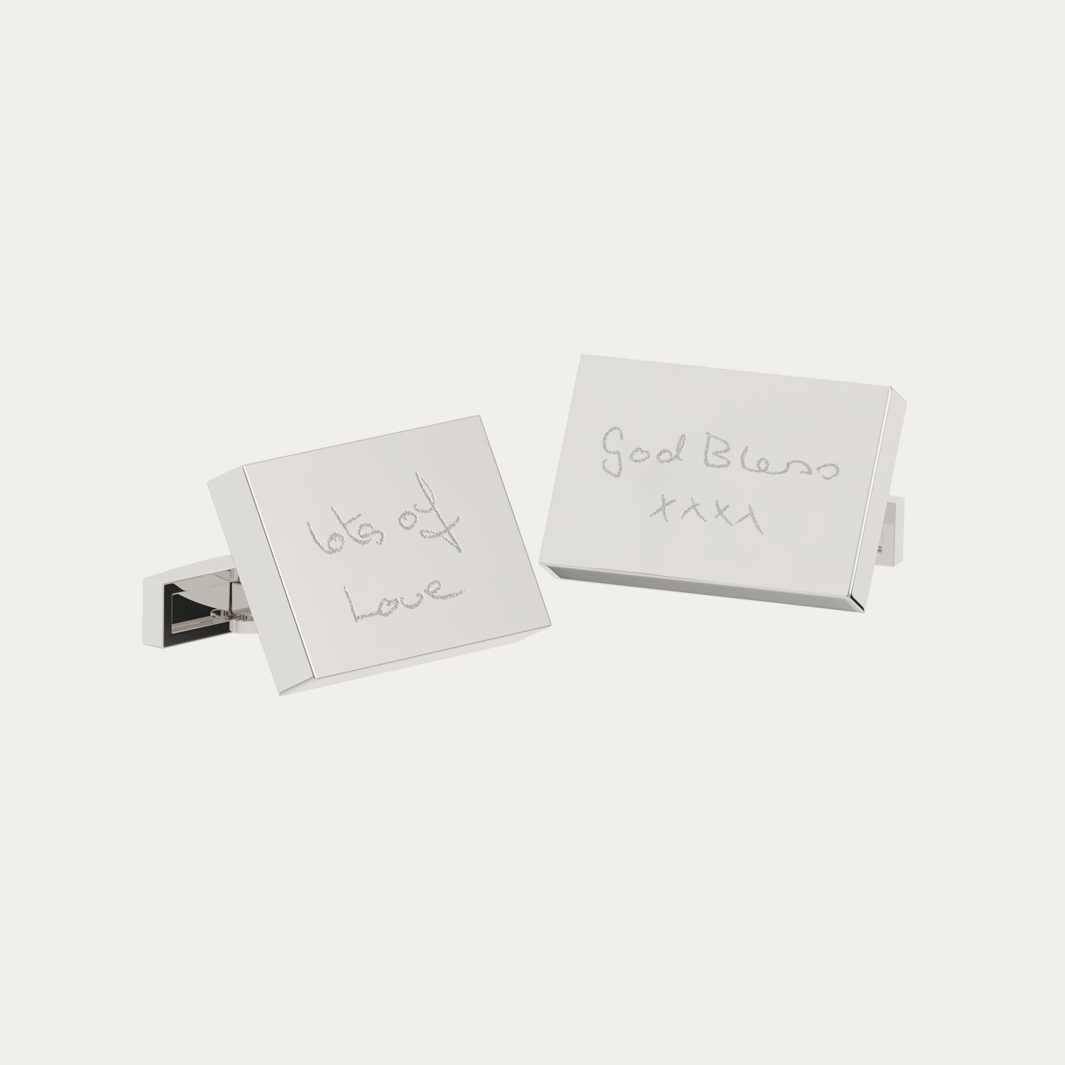 Rectangle Actual Handwriting Cufflinks