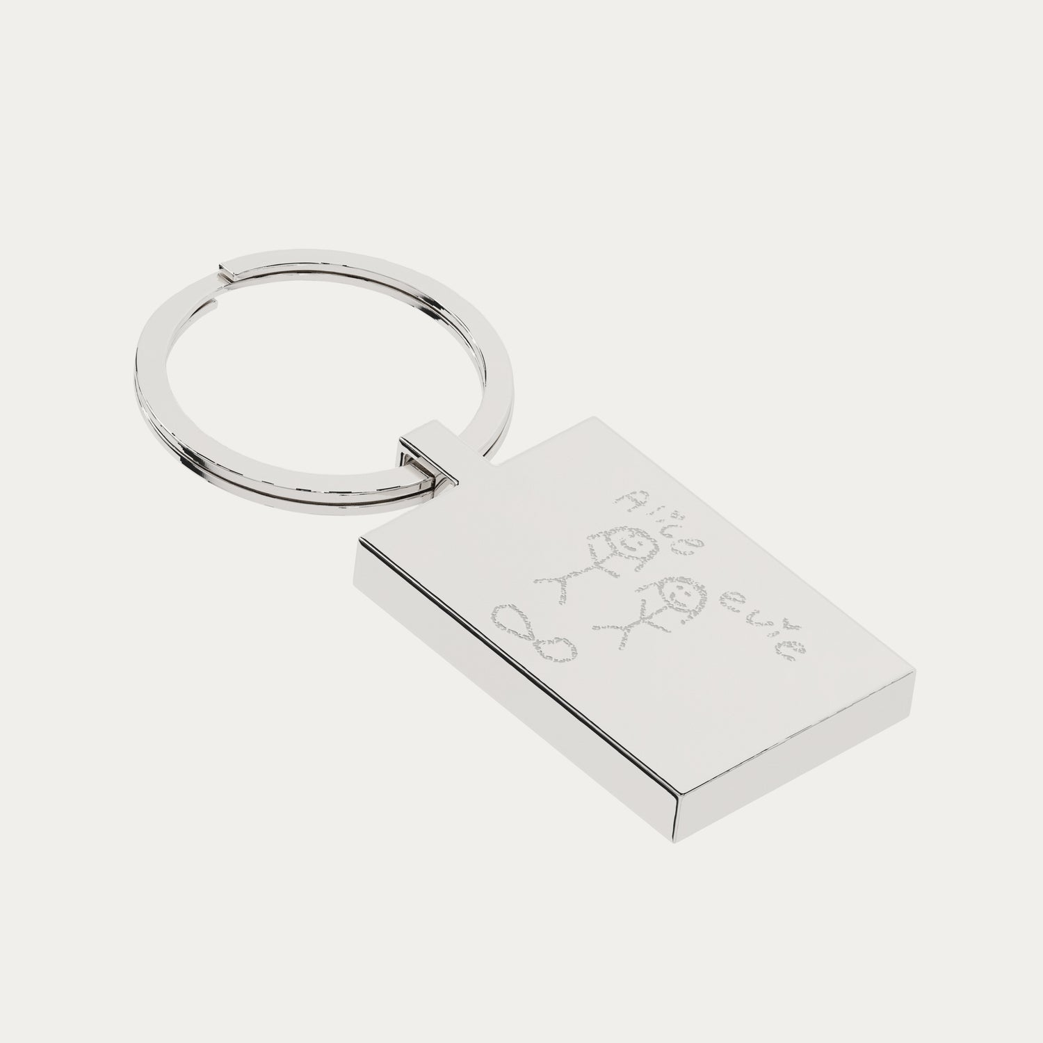 Child's Drawing Rectangle Keepsake Keyring