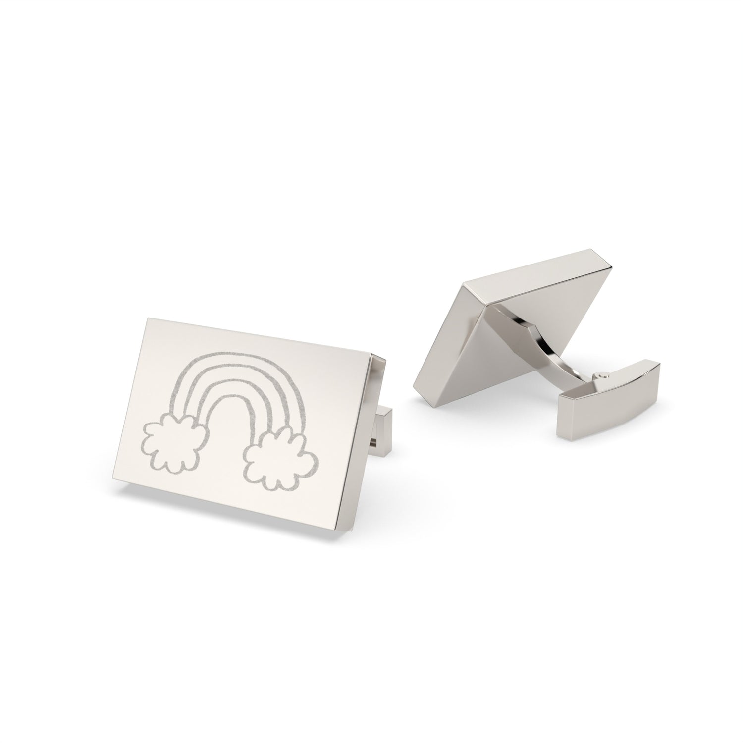 Rectangle Child's Drawing Cufflinks [engraver]