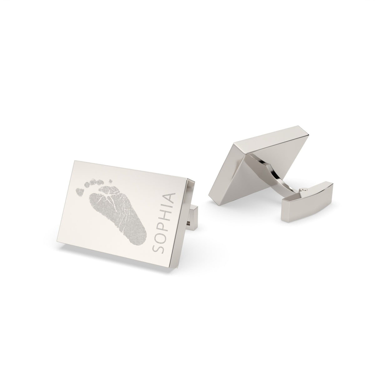 Rectangle Handprint / Footprint Cufflinks [engraver]
