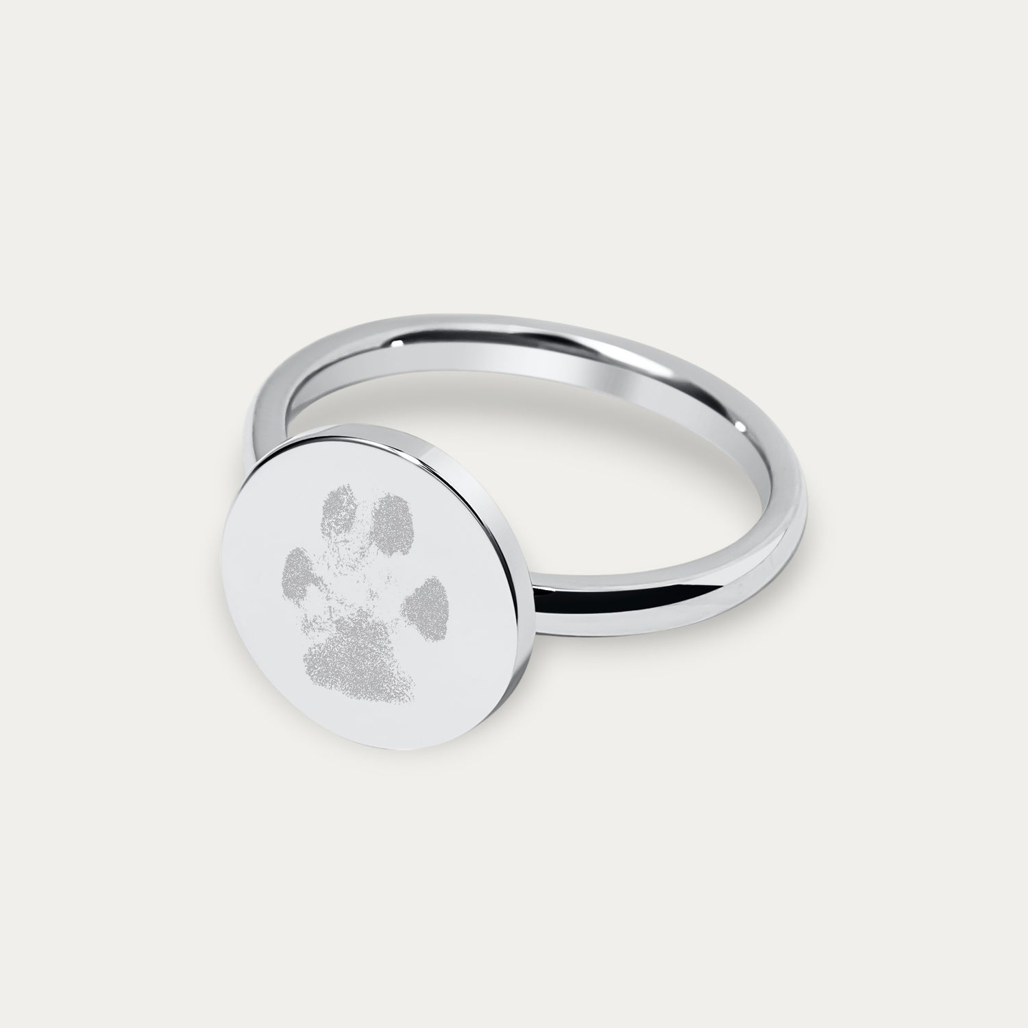 Silver Paw / Nose Print Signet Ring