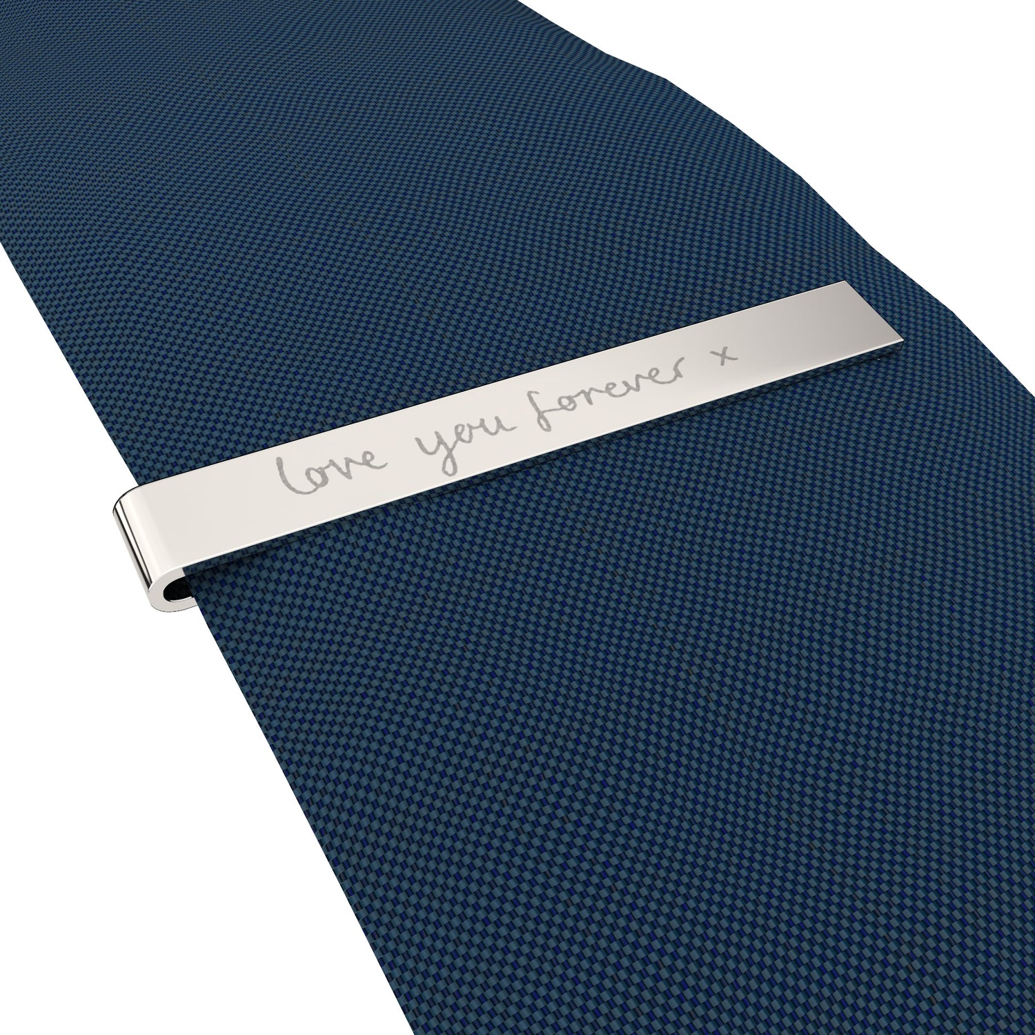 Silver Actual Handwriting Tie Clip [engraver]