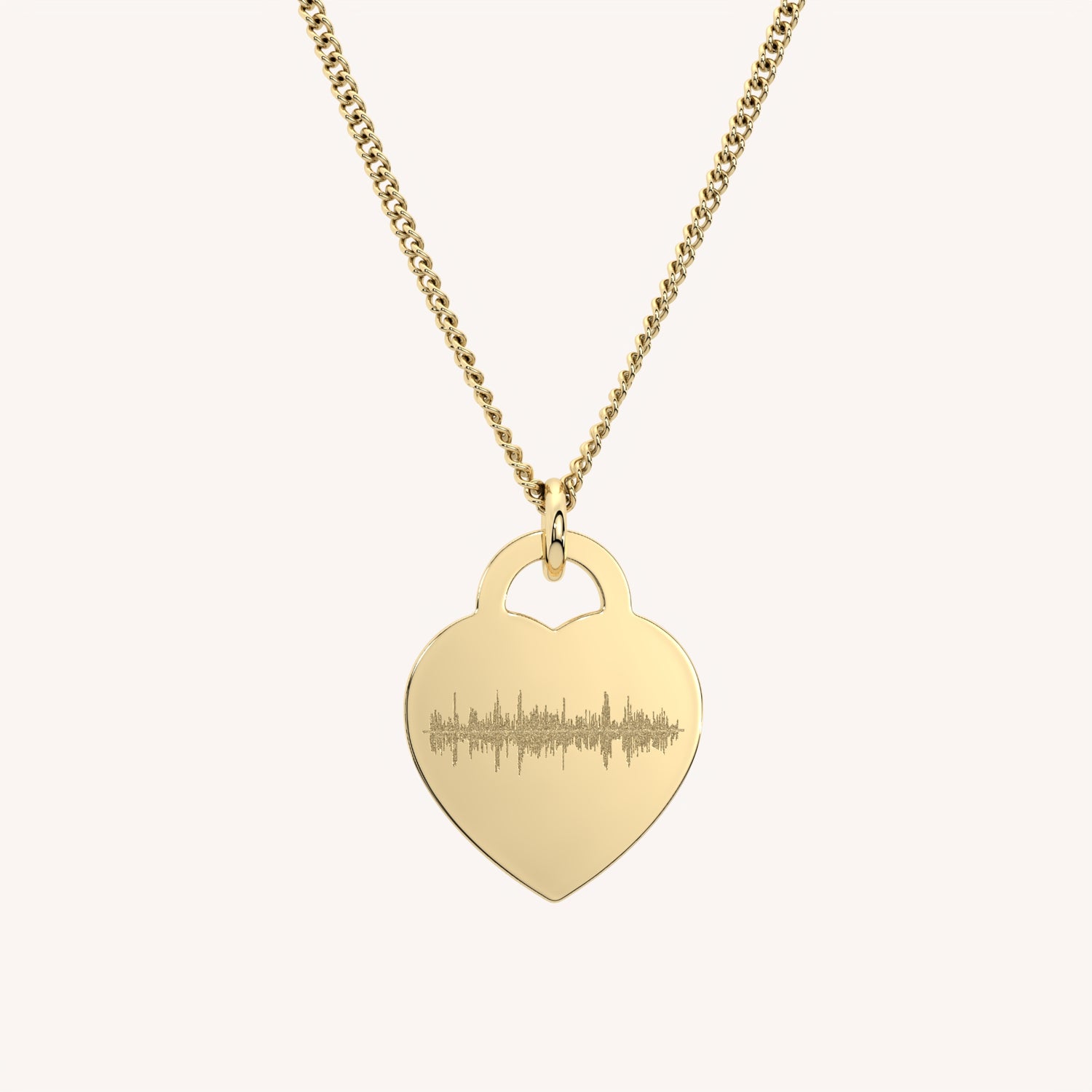 Lucy Heart Gold Soundwave Necklace