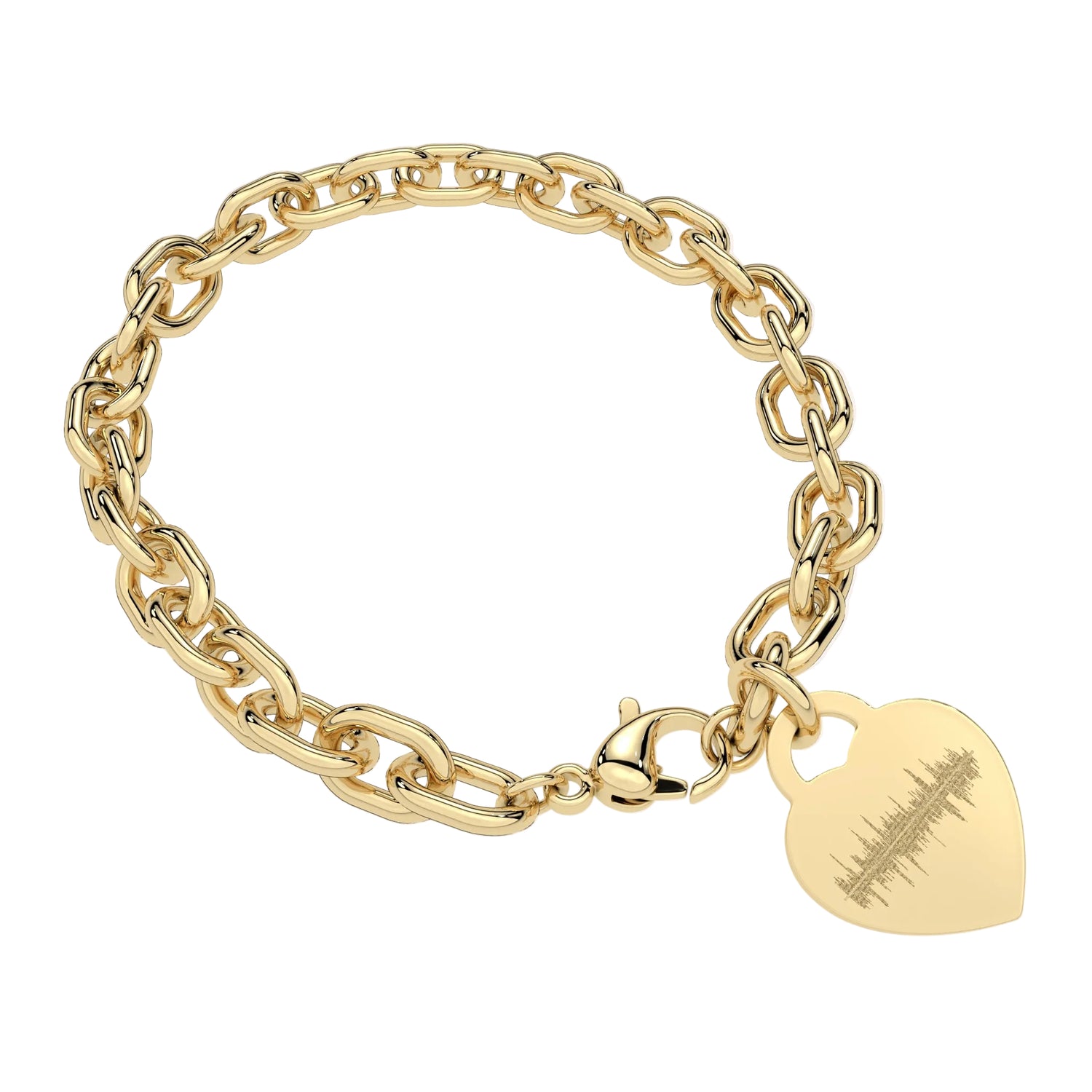 Lucy Heart Gold Soundwave Link Bracelet