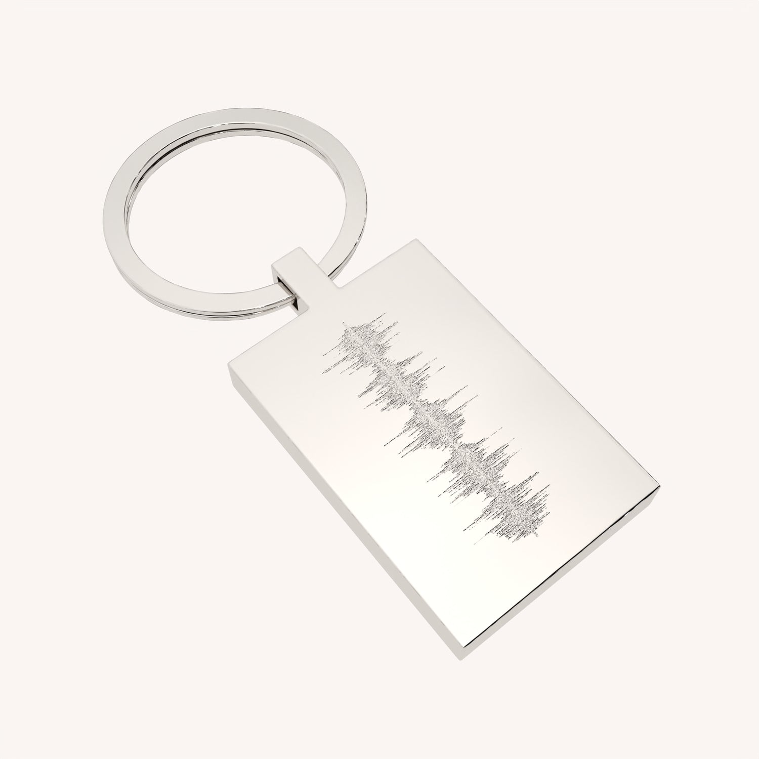 Rectangle Soundwave Keepsake Keyring