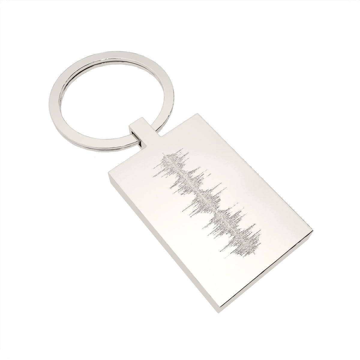 Rectangle Soundwave Keepsake Keyring