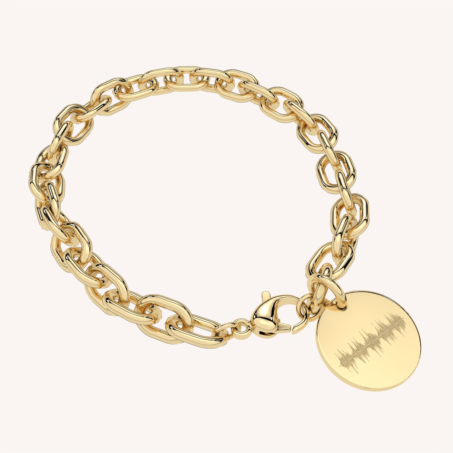 Amelia Disc Gold Soundwave Link Bracelet