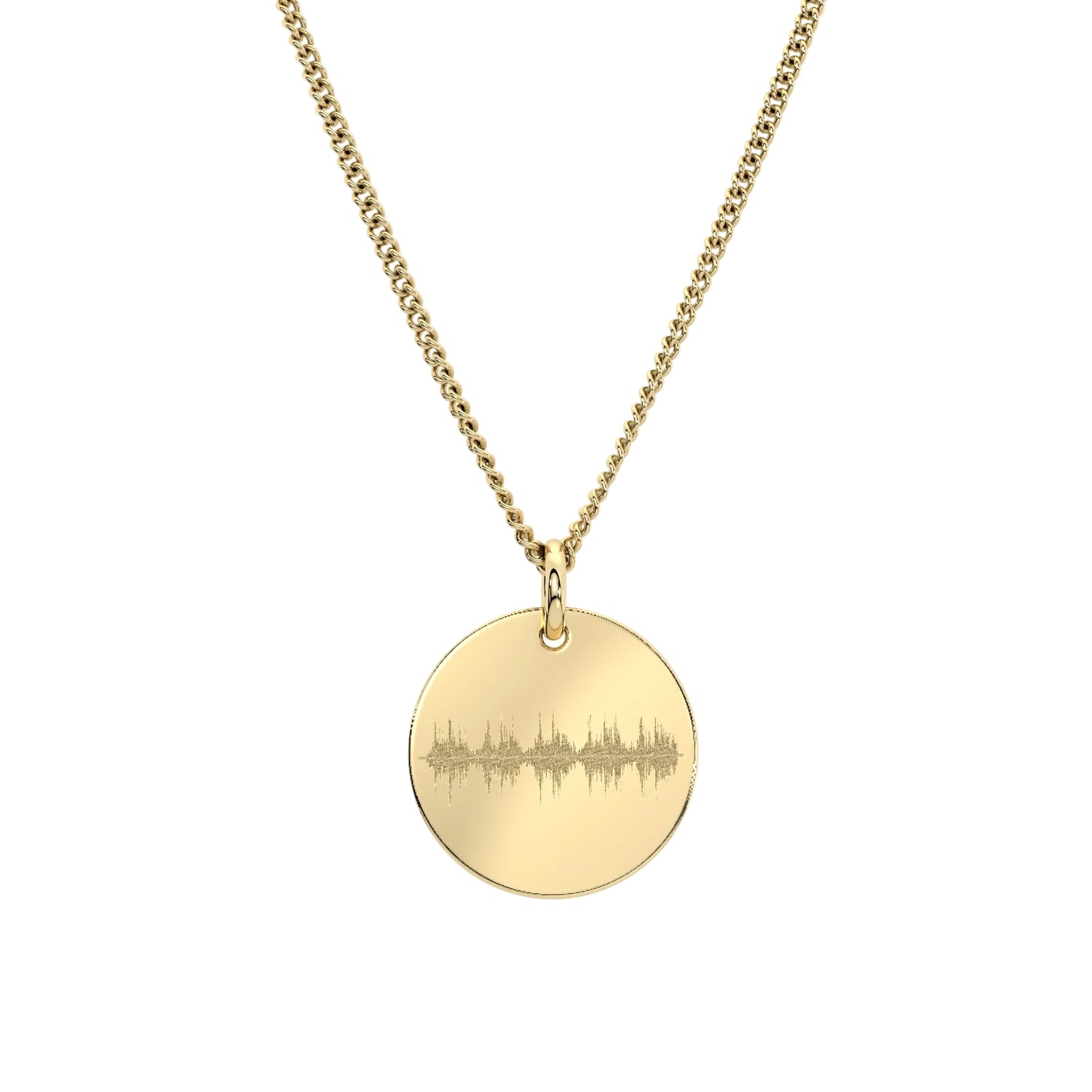 Amelia Disc Gold Soundwave Necklace