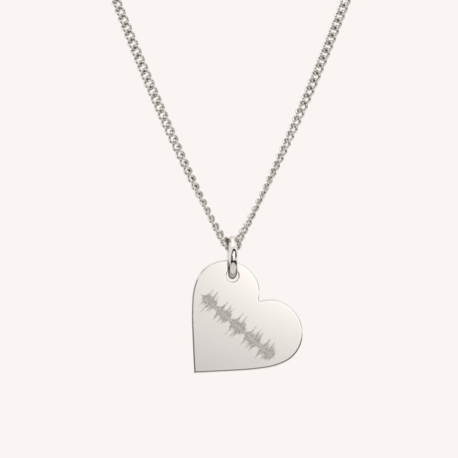 Florence Heart Silver Soundwave Necklace