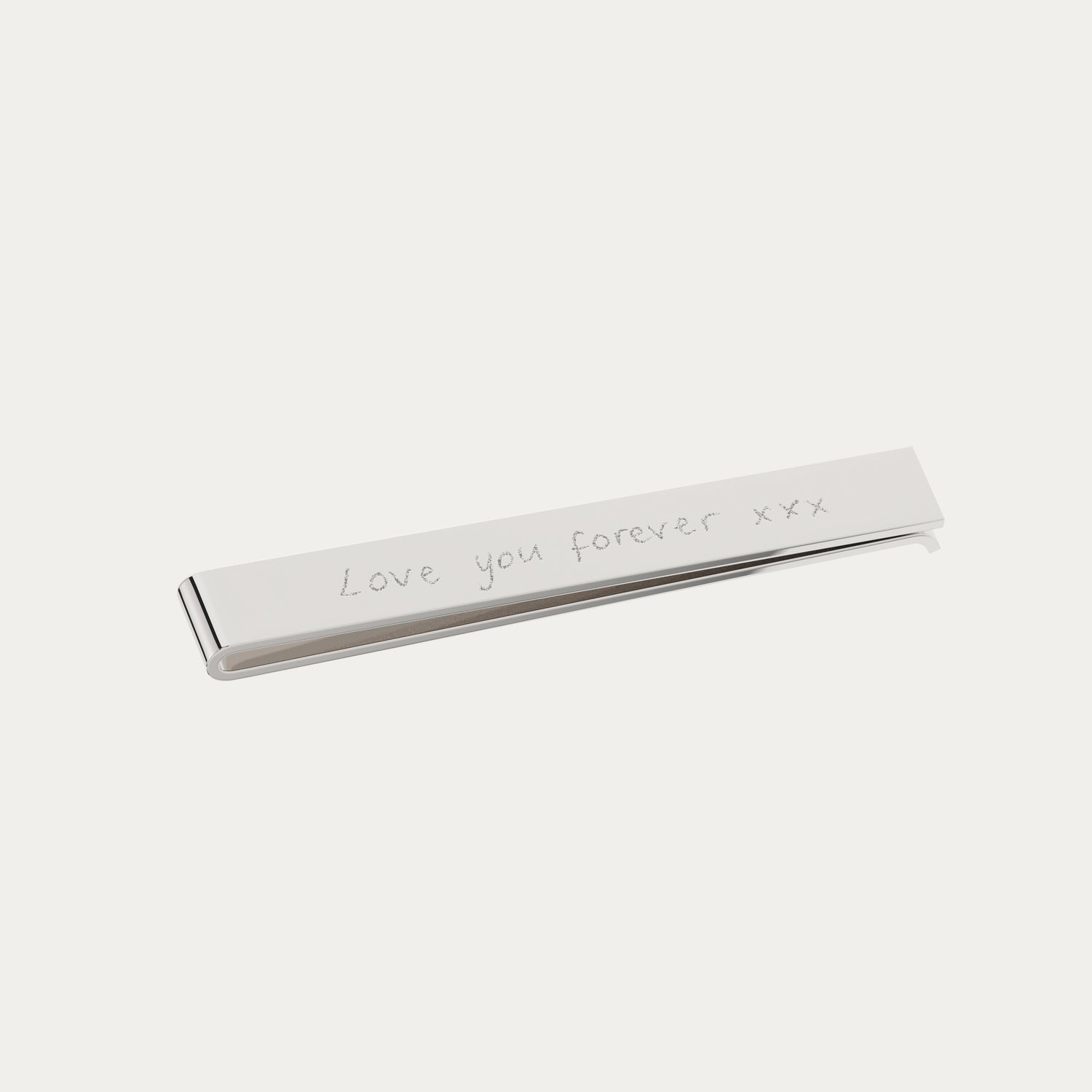 Silver Actual Handwriting Tie Clip