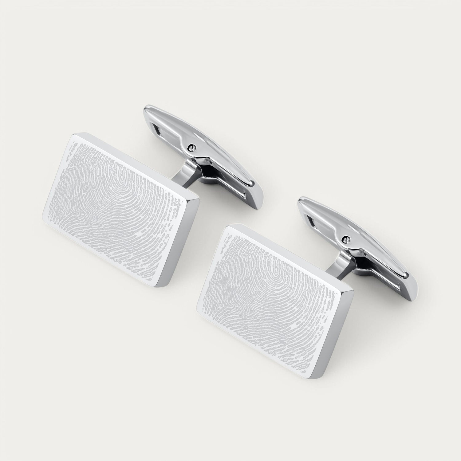 Rectangle Fingerprint Cufflinks
