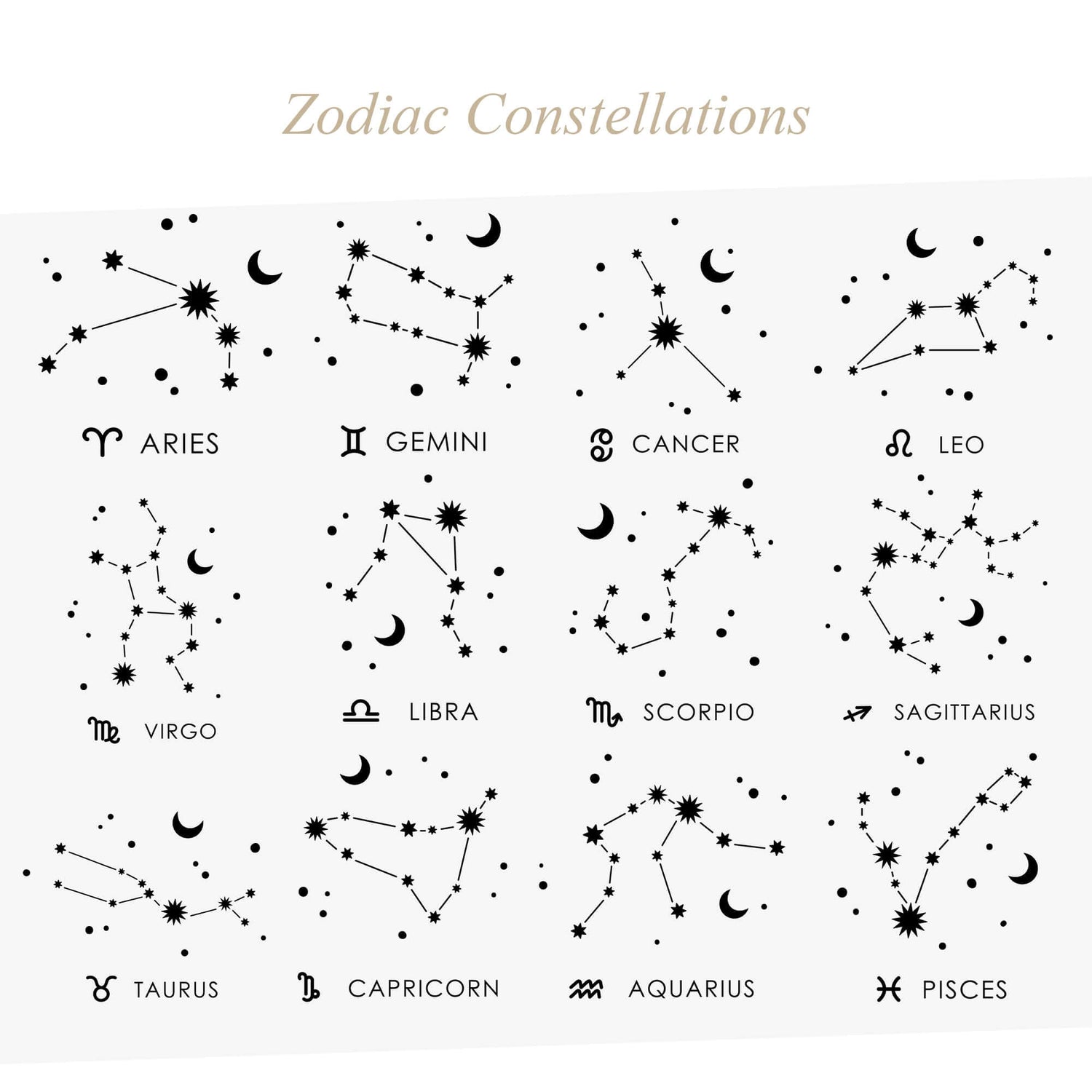 Amelia Disc Silver Zodiac Constellation Necklace