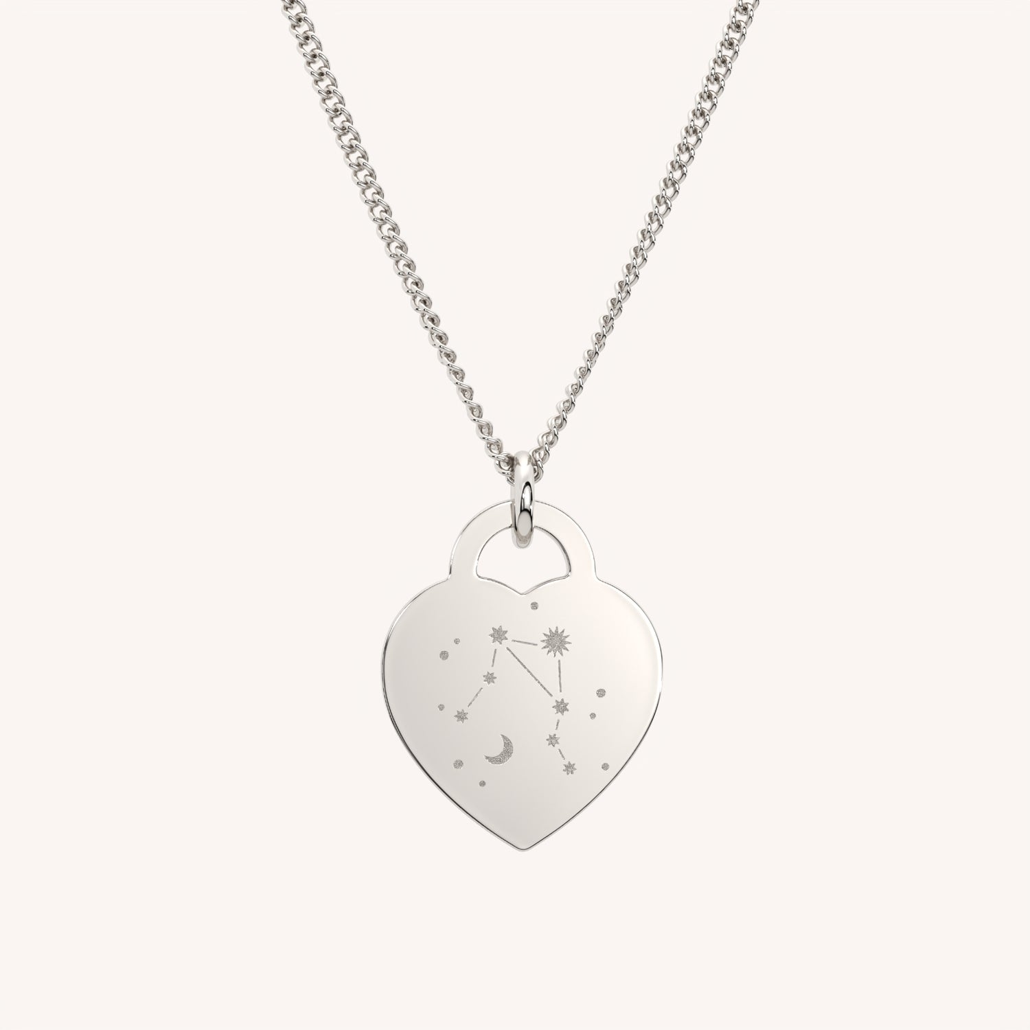 Lucy Heart Silver Zodiac Constellation Necklace