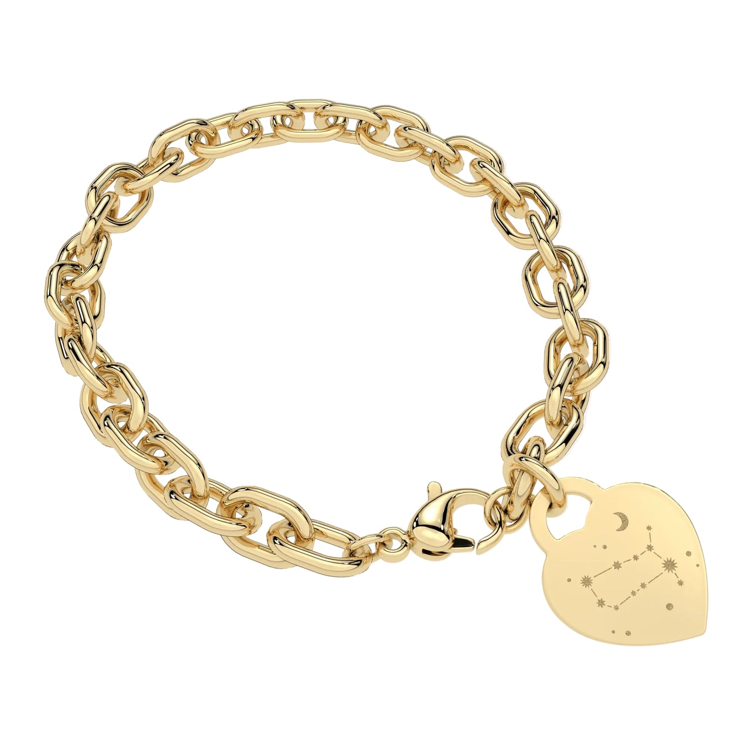 Lucy Heart Gold Zodiac Constellation Link Bracelet