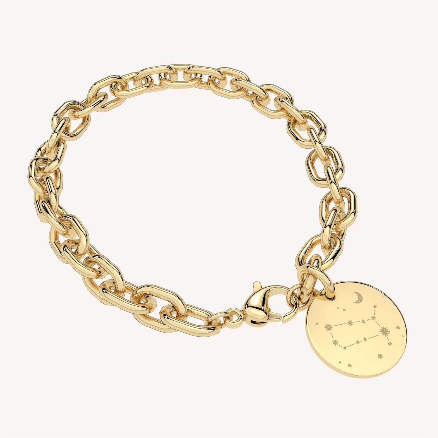 Amelia Disc Gold Zodiac Constellation Link Bracelet