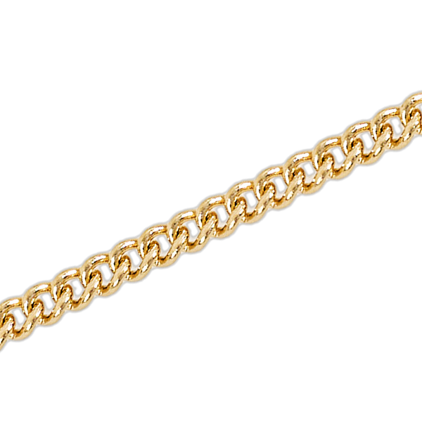 Curb chain, close up of the flat interlocking links