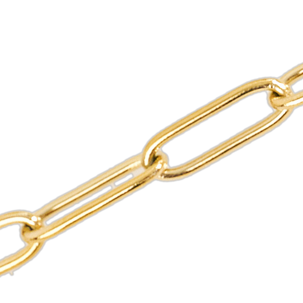 Paperclip chain, close up of the long rectangular links