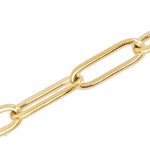 Paperclip chain, close up of the long rectangular links