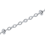 Bobble chain in silver, close up of the fine cable and beads