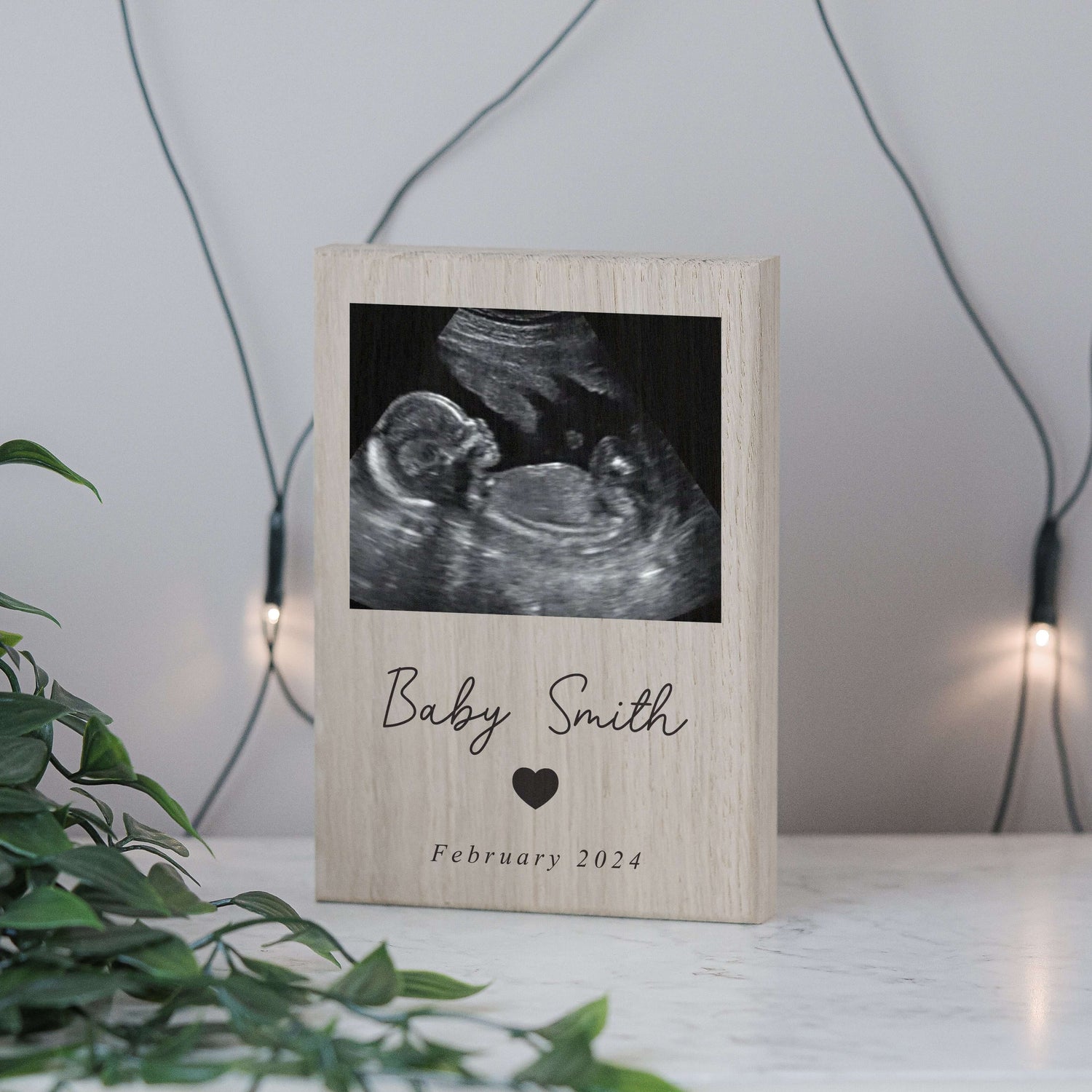 Baby Scan Oak Photo Block - A6 | Expecting Parent Gift | Ultrasound