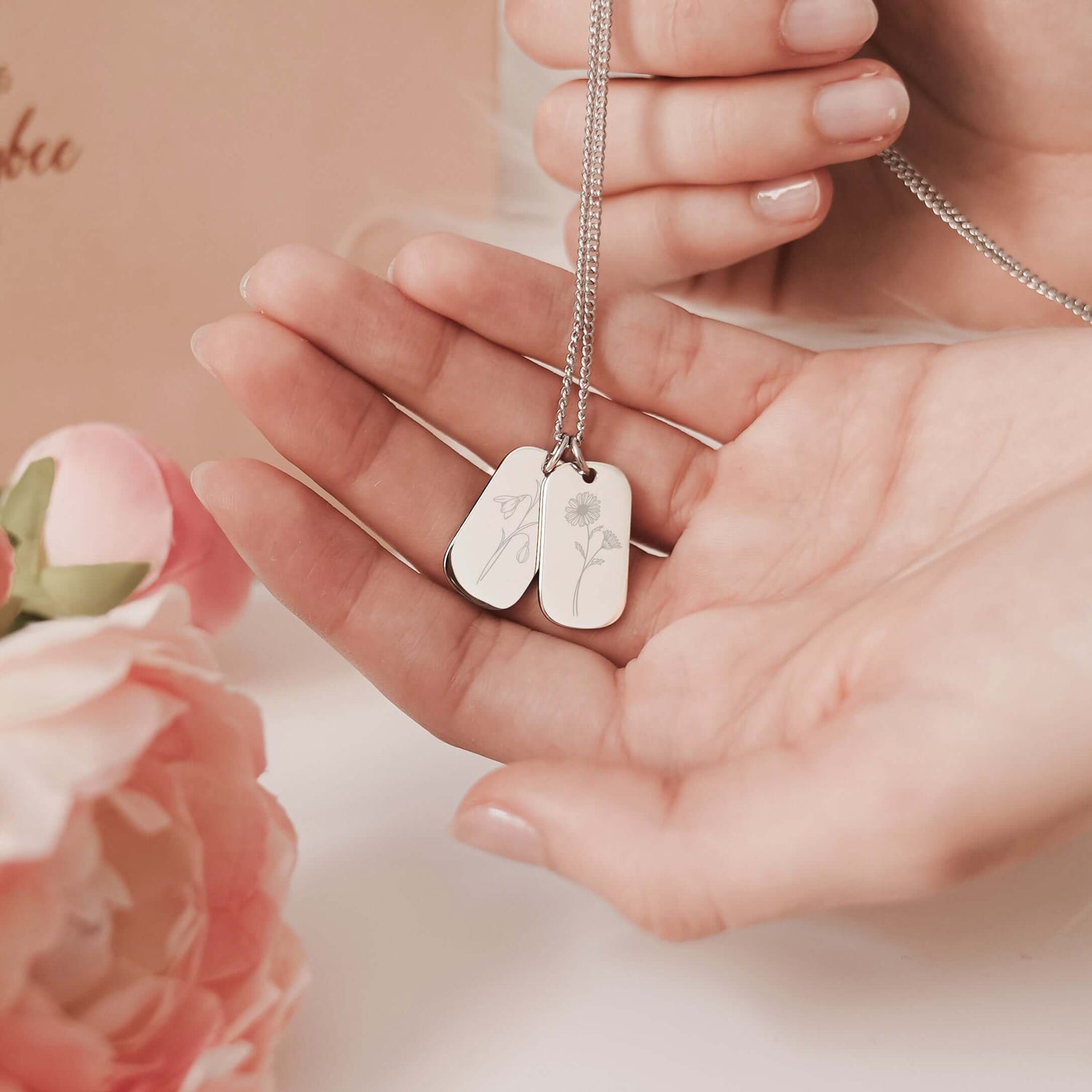 Mini Ella Silver Birth Flower Necklace
