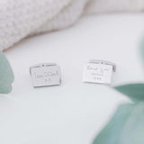 Rectangle Cufflinks Engraved with Handwriting