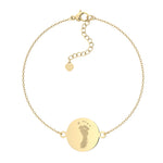 Freya Disc Gold Handprint & Footprint Chain Bracelet - Personalised Engraved Keepsake Jewellery | WildHoneybee UK