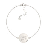 Freya Disc Silver Actual Handwriting Chain Bracelet - Personalised Engraved Keepsake Jewellery | WildHoneybee UK