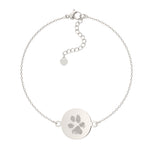 Freya Disc Silver Paw & Nose Print Chain Bracelet - Personalised Engraved Keepsake Jewellery | WildHoneybee UK