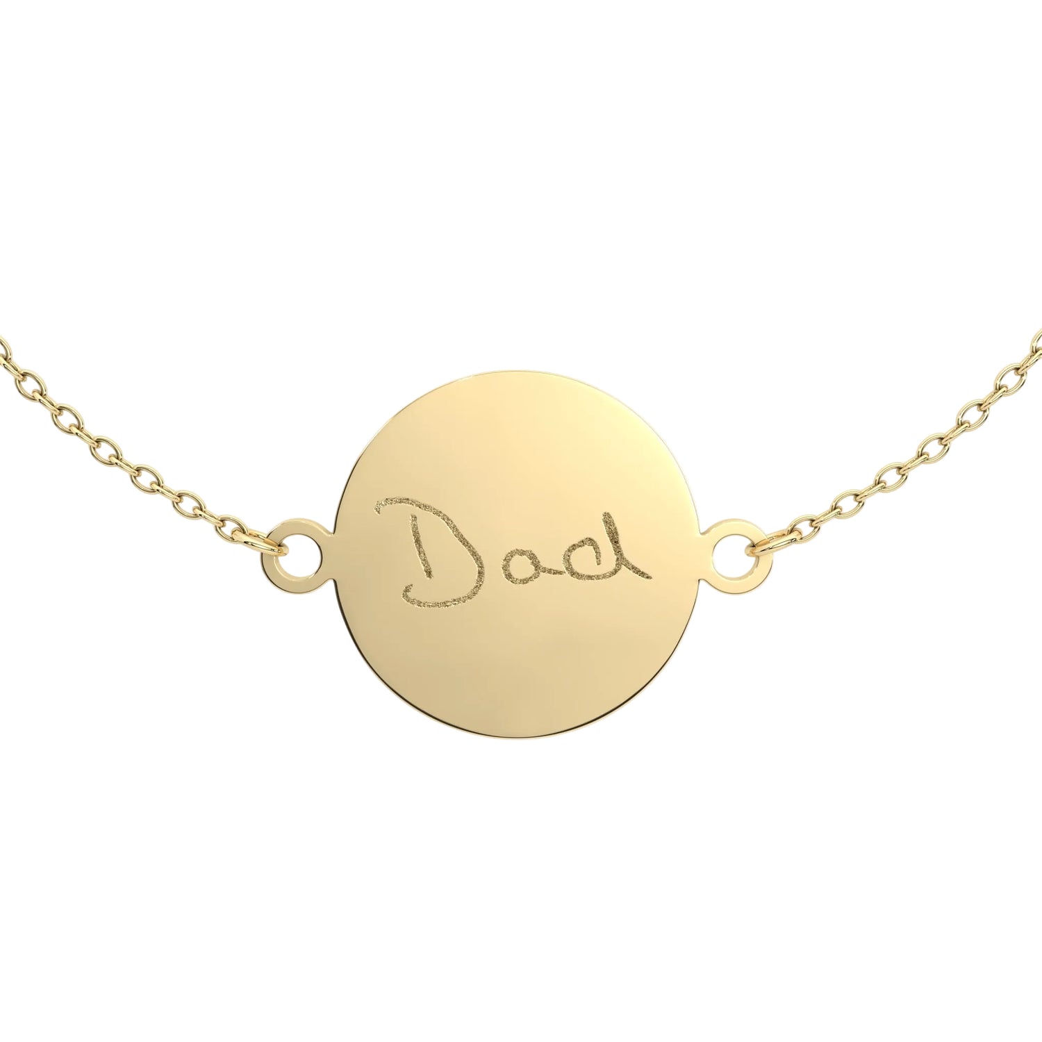 Freya Disc Gold Actual Handwriting Chain Bracelet