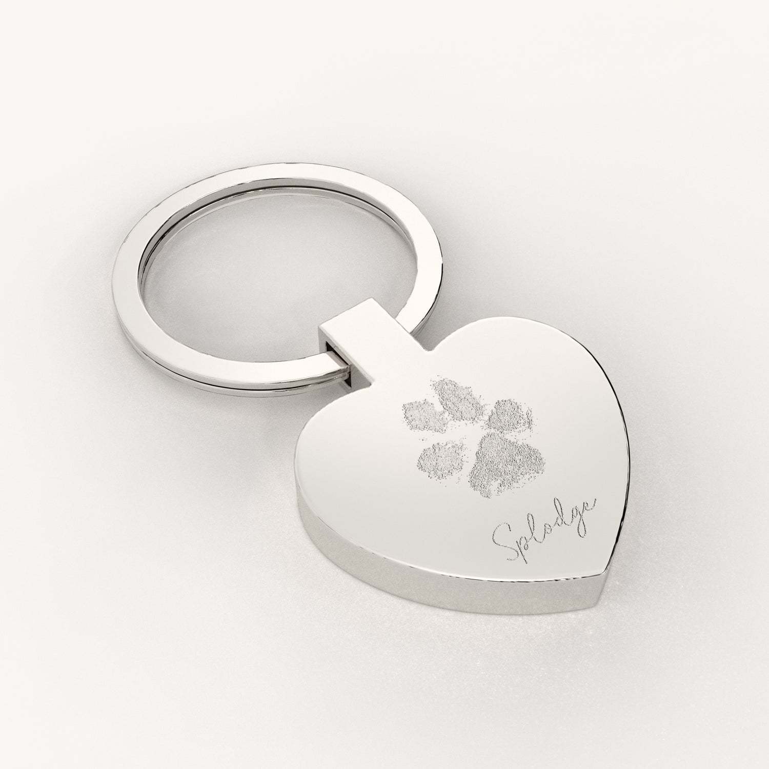 Heart Shaped Paw / Nose Print Keyring