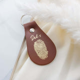 Fingerprint Leather Memorial Keyring