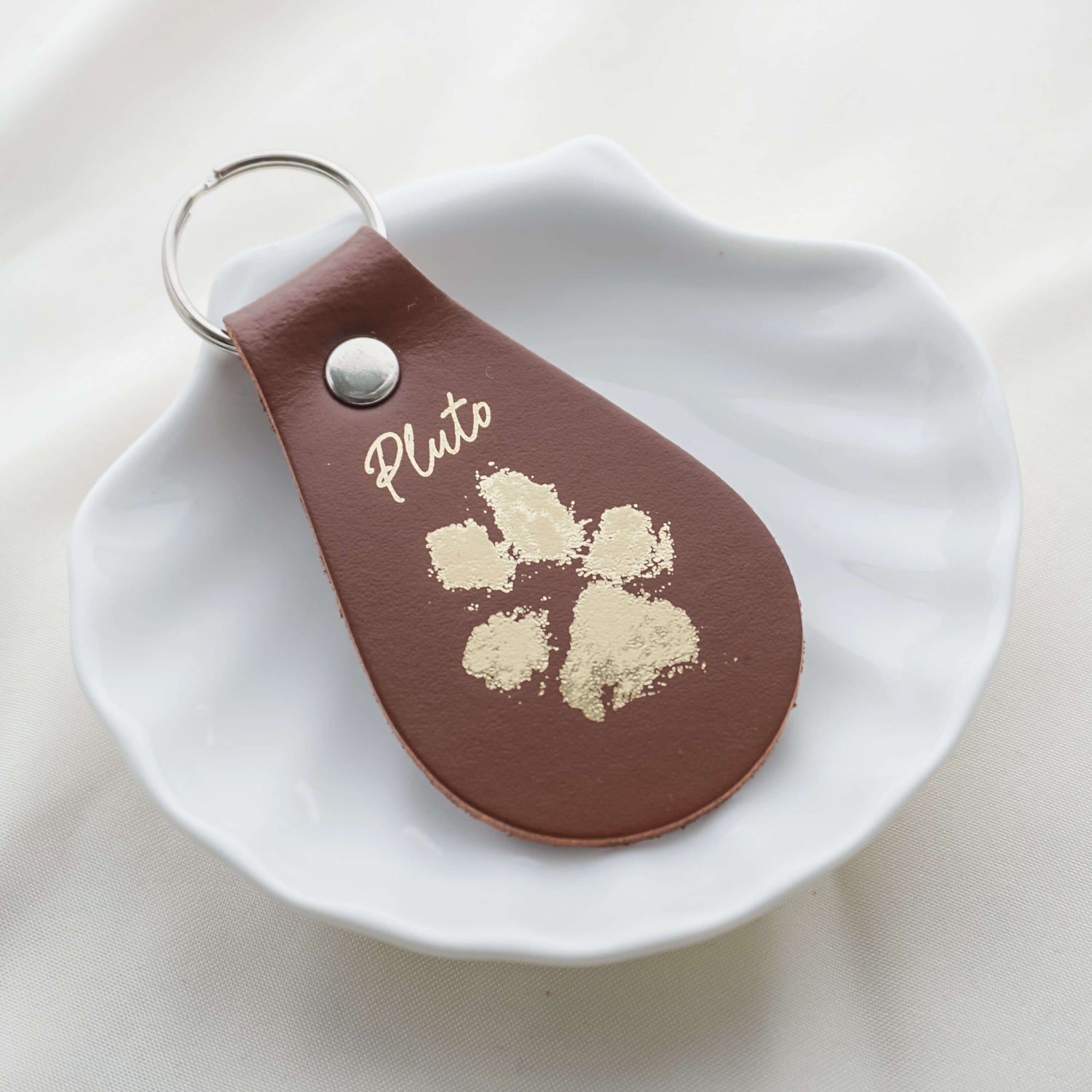 Paw / Nose Print Leather Keyring
