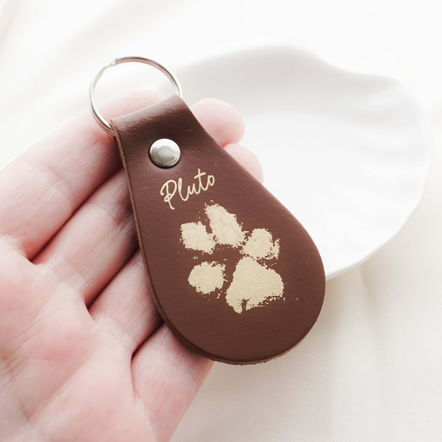 Paw / Nose Print Leather Keyring