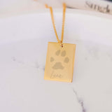 Jessica Rectangle Paw / Nose Print Necklace