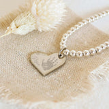 Florence Heart Handprint / Footprint Bead Bracelet