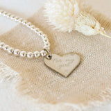 Florence Heart Actual Handwriting Bead Bracelet